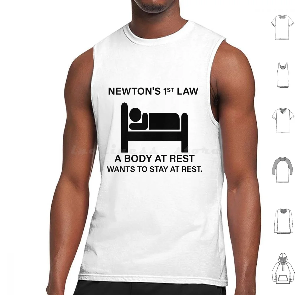Забавная Физическая Шутка Ньютона Первый Закон Кляп Для Сна Подарочные Майки С Принтом Хлопок Первый Закон Ньютона Это Первый Закон Движения