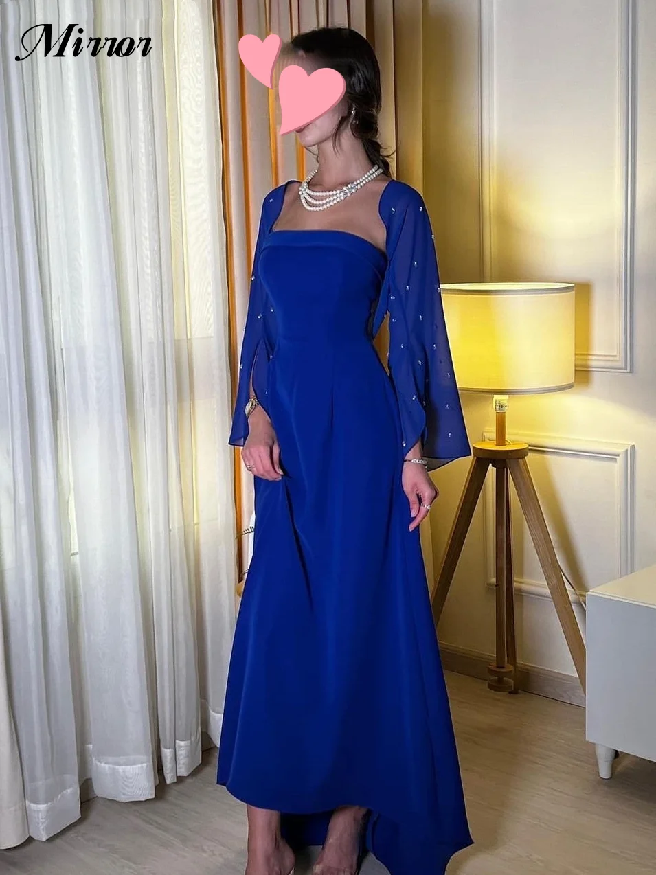 Зеркальное платье, Элегантное Винтажное платье с квадратным воротником, расшитое синими блестками, сшитое по индивидуальному заказу для торжественного случая, платье для выпускного вечера, вечерние платья для вечеринок