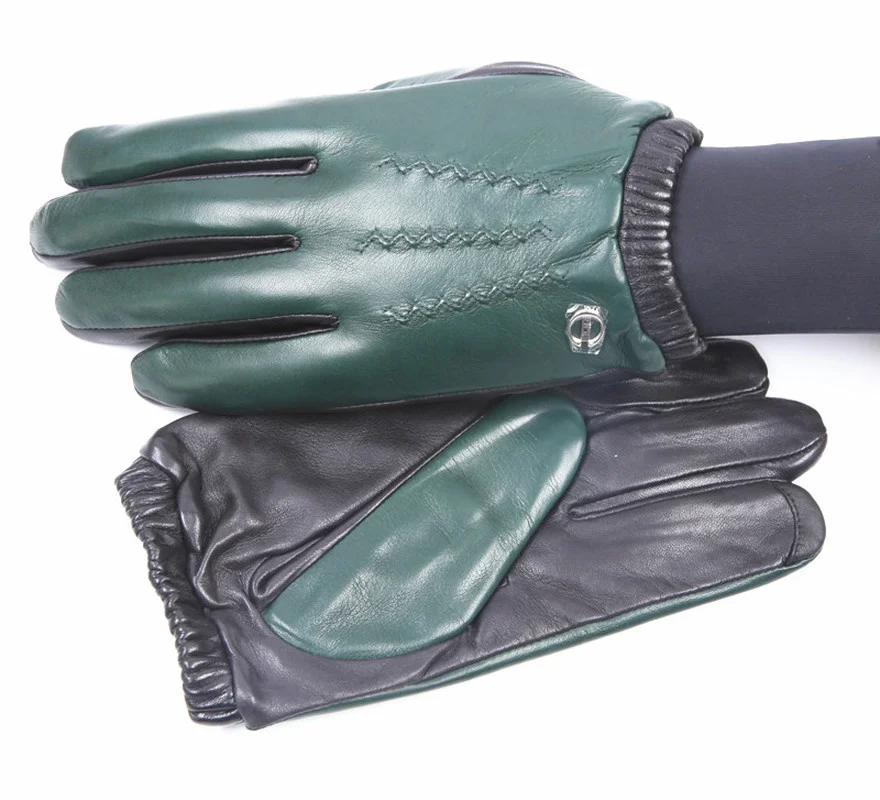 Зимние мужские теплые ветрозащитные перчатки для вождения мотоцикла из черной овчины с противоскользящим сенсорным экраном на открытом воздухе