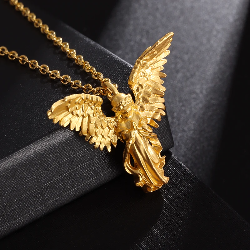 Золотое ожерелье с ангелом-хранителем Redemption Light, подвеска Angel Wings для девочек, мужские и женские вечерние украшения-амулеты