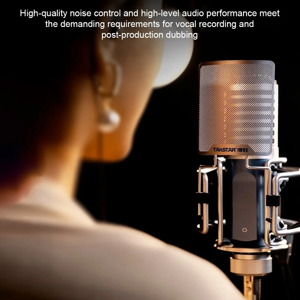 Кардиоидно-направленный конденсаторный микрофон TAKSTAR SM-9 Для записи, металлическая конструкция, широкий частотный диапазон
