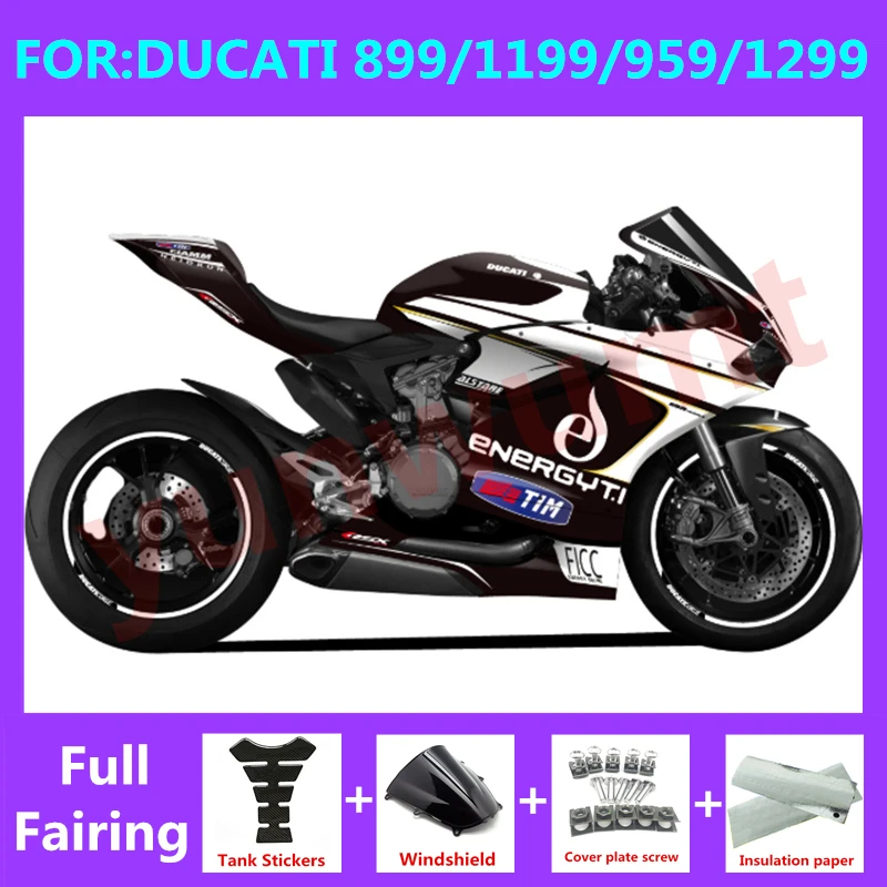Комплект мотоциклетных обтекателей Подходит для Ducati 899 1199 2012 2013 2014 Panigale 959 1299 2015 2016 2017 2018 полный обтекатель черный белый