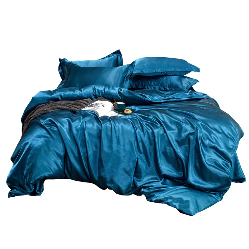 Комплект постельного белья из вискозы, однотонный комплект постельного белья, комплекты пододеяльников Twin King Size