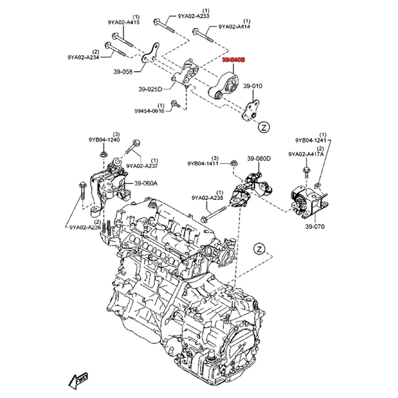 Комплект резины для крепления двигателя 3шт Для Mazda 3 Axela CX5 CX-5 2013-2019 KR11-39-070 KR15-39-060A KR12-39-040 Кронштейн коробки передач