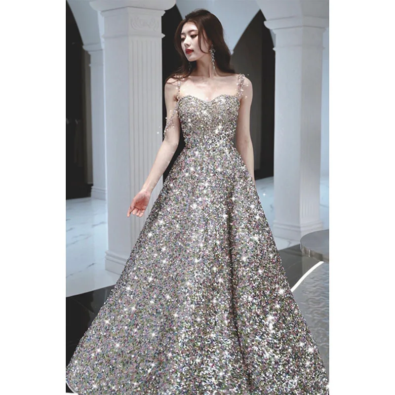Красочное вечернее платье; Роскошное платье принцессы трапециевидной формы с блестками и кисточками; Вечернее платье для выпускного вечера для женщин