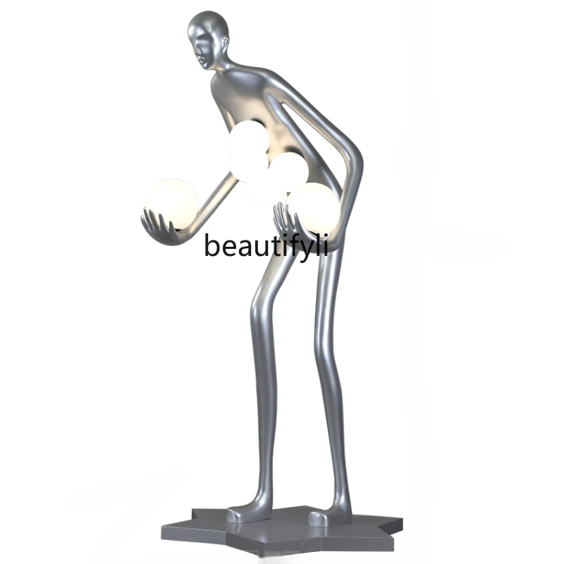 Креативная художественная скульптура в форме человека, торшер, украшение для домашнего салона красоты Club FRP с крупной фигурой