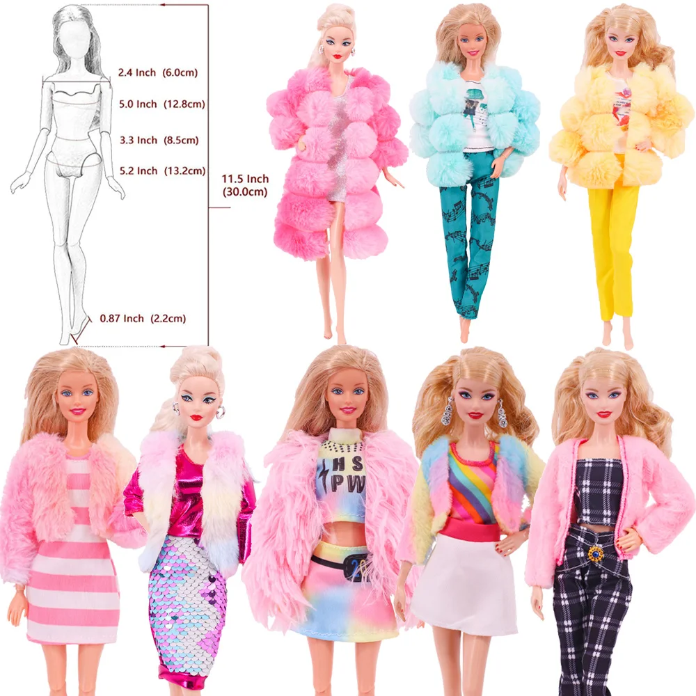 Кукла Барби, шуба + юбка, плюшевая одежда, юбка для свиданий, аксессуары для 11,5-дюймовых кукол Барби и кукол Bjd, игрушки для девочек