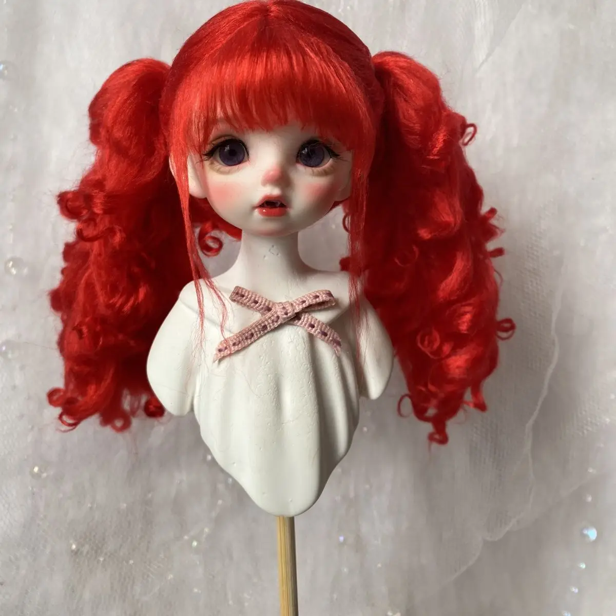 Кукольный парик BJD для размера 1/4 1/6 милый кукольный парик красный двойной хвост кукольный парик BJD 1/4 1/6 аксессуары для кукол
