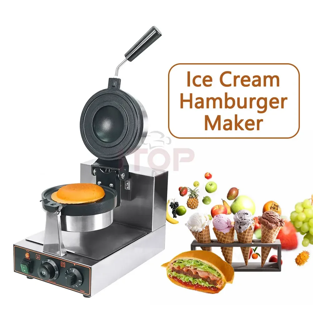 Машина для приготовления мороженого и бургеров ITOP, машина для выпечки мороженого, машина для выпечки бургеров с начинкой, пресс для панини, машина для выпечки вафель, машина для завтрака