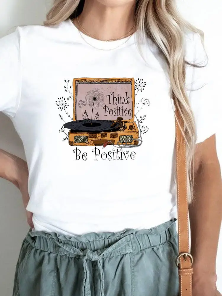 Милая женская мода с мультяшными буквами, летняя футболка с графическим рисунком, Повседневные футболки с коротким рукавом и принтом.