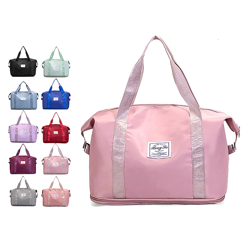 Модернизированная женская дорожная спортивная сумка с возможностью расширения, большая емкость, легкий вес, водонепроницаемая, расширяемая, спортивная сумка через плечо
