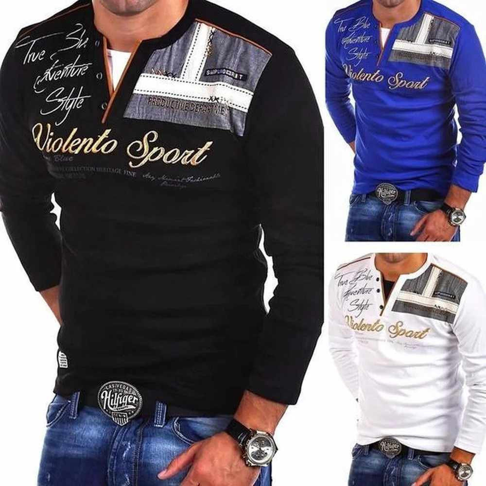 Модные мужские футболки-поло ZOGAA с длинным рукавом и воротником с принтом