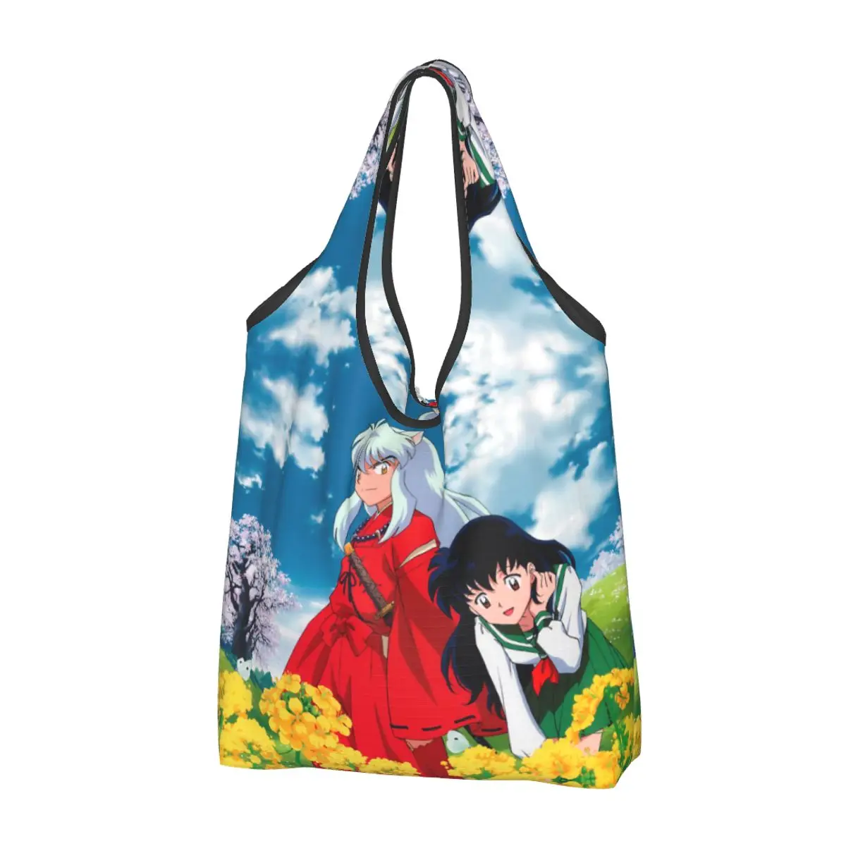 Модные Сумки для покупок Inuyasha Портативная сумка для покупок из аниме Хигураши Кагоме Сумка для покупок через плечо