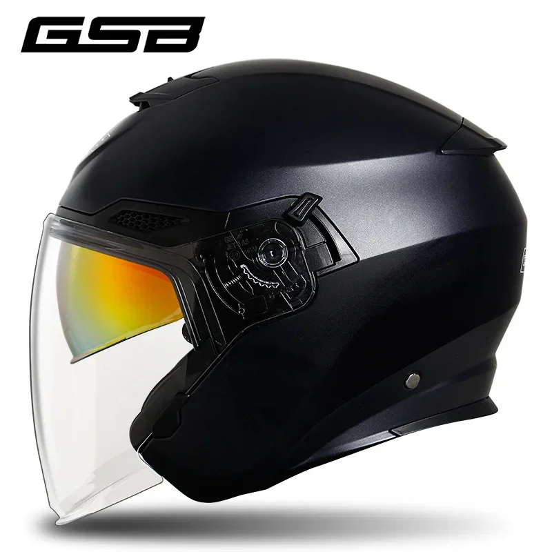 Мотоциклетный шлем Four Seasons GSB Полушлем мотоциклиста с двойными линзами, частично перекрывающимися, персонализированный и легкий