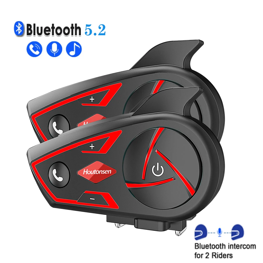 Мотоциклетный шлем внутренней связи, Bluetooth-гарнитура для 2 гонщиков, Полнодуплексный переговорный коммуникатор, водонепроницаемый Голосовой помощник IP67
