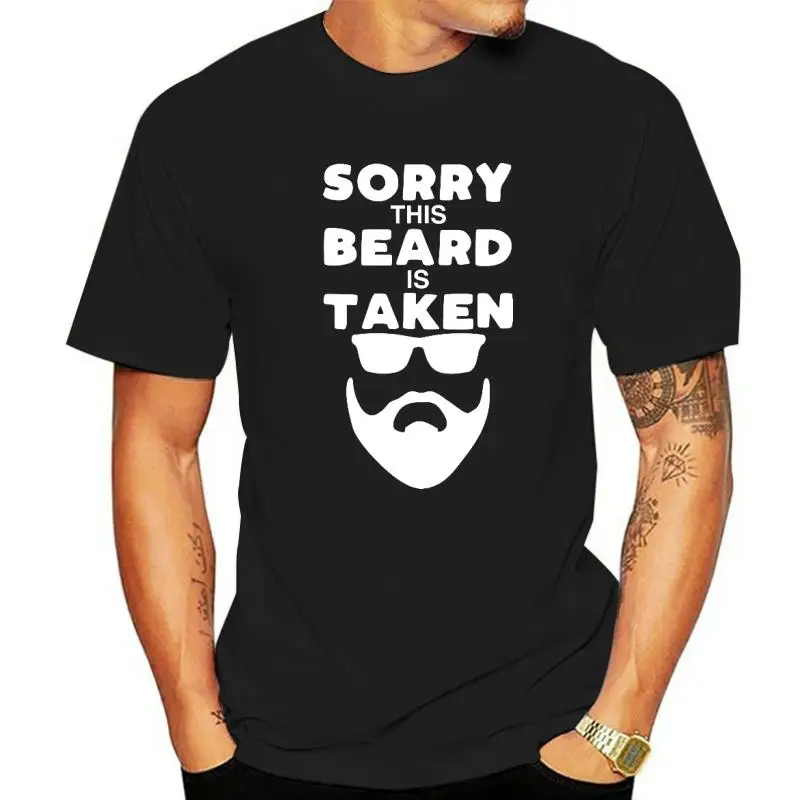 Мужская футболка Sorry This Beard Is Taken, Забавная футболка на День Святого Валентина для него, классические мужские футболки, уникальные футболки, хлопковые, облегающие для фитнеса.