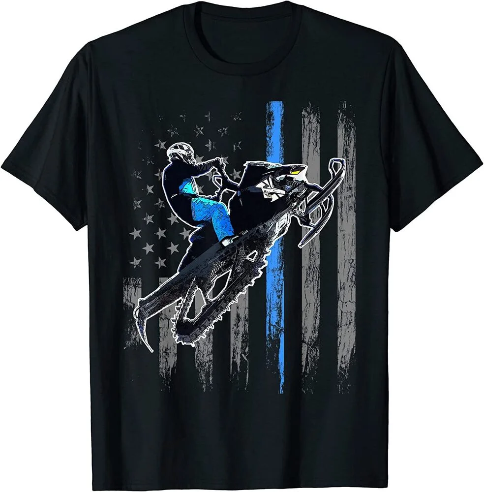 Мужская футболка для катания на снегоходах с американским флагом, подарок для катания на снегоходах, футболка унисекс