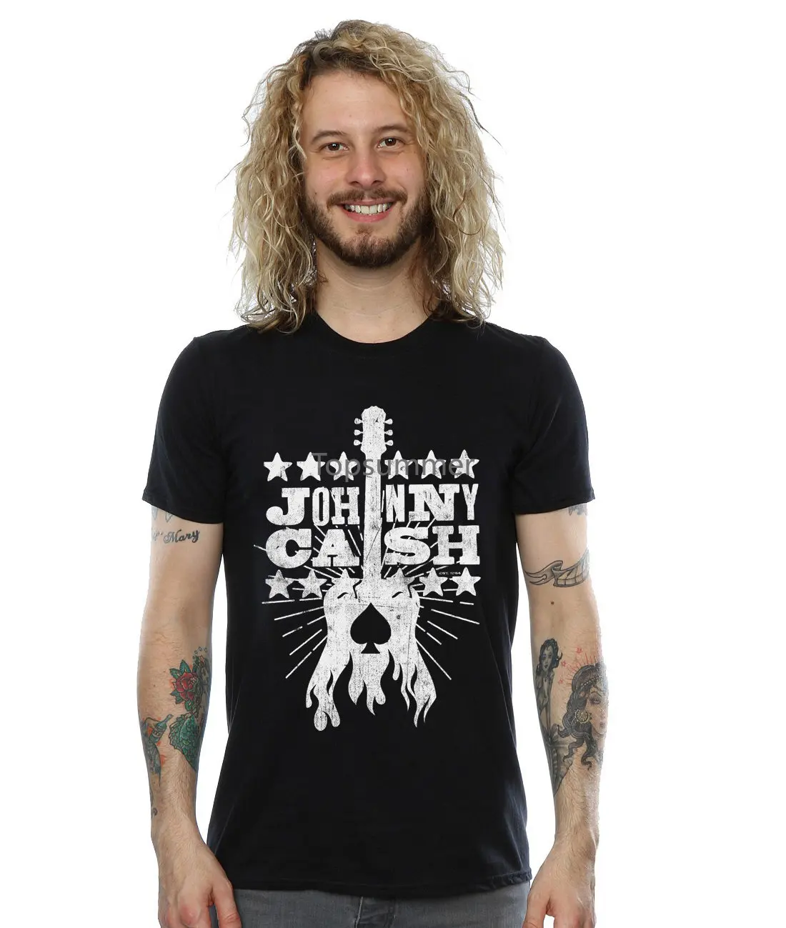 Мужская футболка с логотипом Johnny Cash с гравировкой на дереве, Новое поступление, мужские футболки, повседневные футболки для мальчиков, топы Со скидками