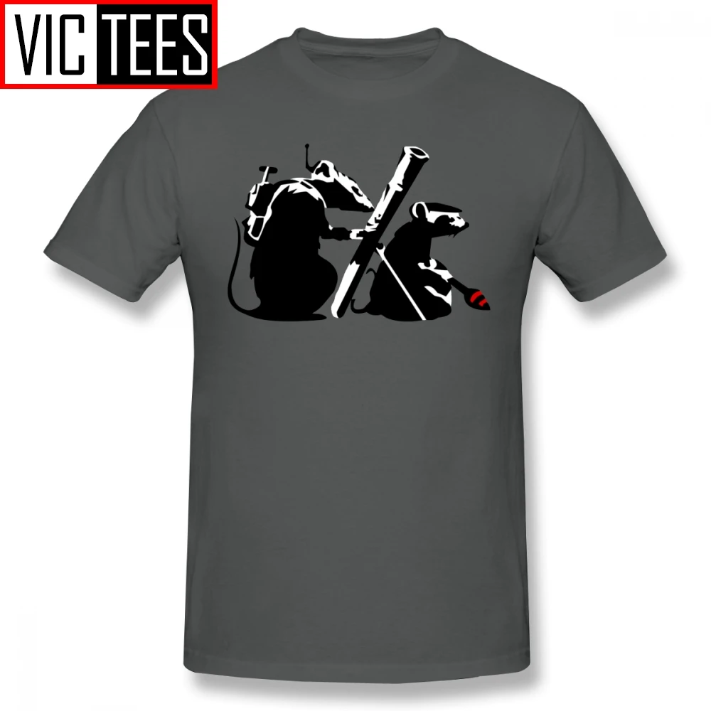Мужские футболки Bansky, футболка Banksy War On Art Rats, мужская хлопковая футболка с милым рисунком, классическая футболка большого размера