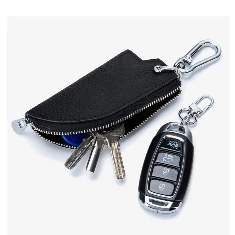 Мягкая сумка для ключей для отдыха из натуральной кожи, мужской кошелек для ключей, поясной кошелек для ключей, брелок на молнии, женский органайзер, автомобильный держатель для ключей