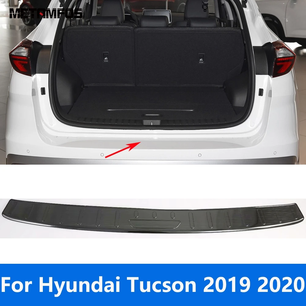 Накладка на порог задней двери багажника для Hyundai Tucson 2019 2020 Наружная защита заднего бампера от потертостей Защитная накладка Аксессуары для стайлинга автомобилей