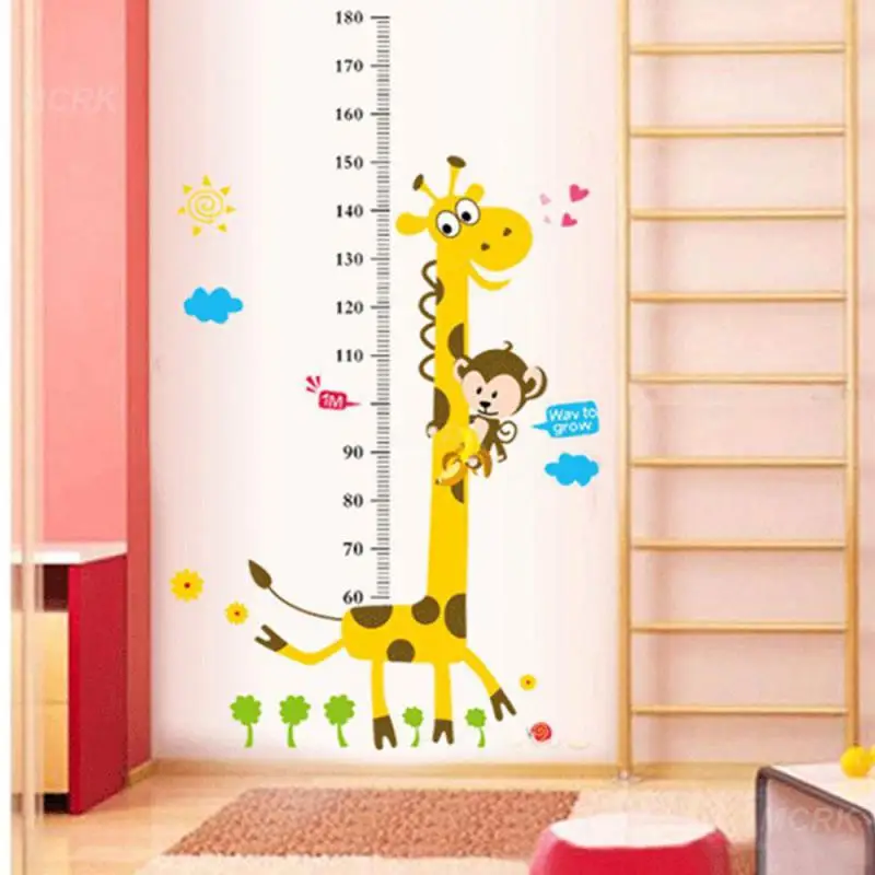 Наклейки на стену, мера роста для детских комнат, Виниловая линейка для роста животных в джунглях и зоопарке, подарок для детей, декор для дома в гостиной.