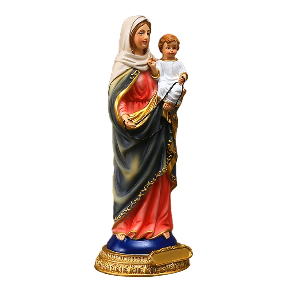 Настольная статуэтка Украшение для дома Дева Мария с детской фигуркой Мадонна из смолы