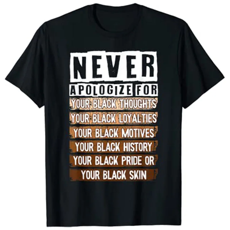 Никогда не извиняйся, Месяц черной истории, Бестселлер BLM Melanin Pride Afro T-Shirt, Индивидуальные продукты, графические футболки