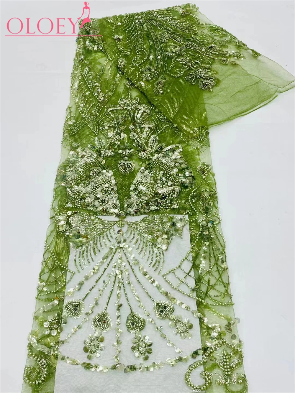 Новая модная Французская вышивка, кружевная ткань ручной работы из бисера с пайетками, Африканская Нигерийская ткань для свадебного платья