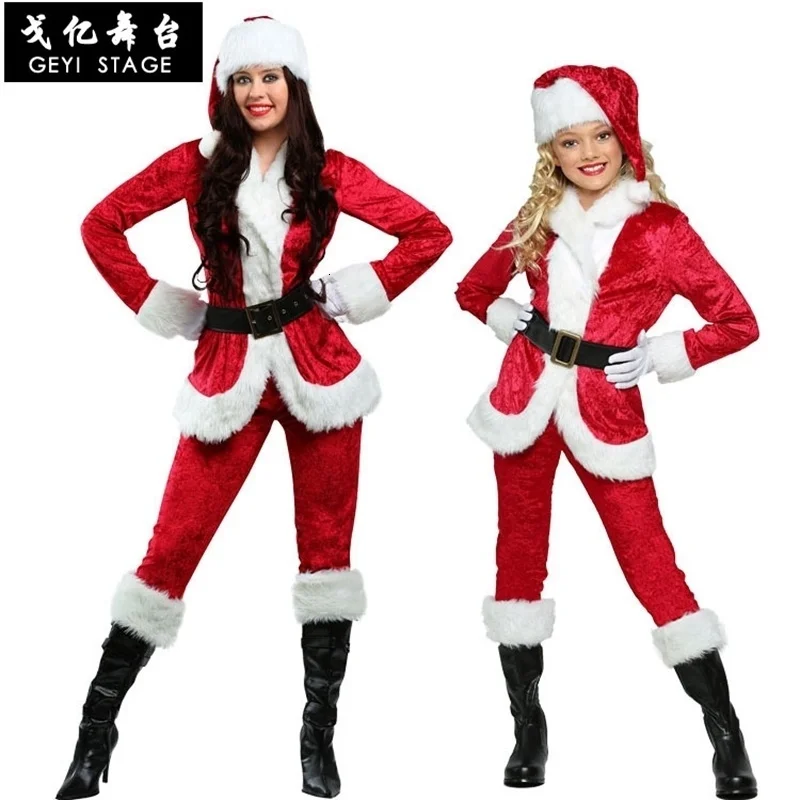 Новинка совершенно новый набор костюмов Санта-Клауса для красных взрослых, одежда для косплея, костюм Санта-Клауса, роскошный костюм laipelar