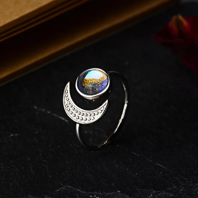 Новое кольцо с драгоценными камнями солнца и Луны, европейское и американское кольцо с лунным камнем, подарок на свадьбу, день рождения