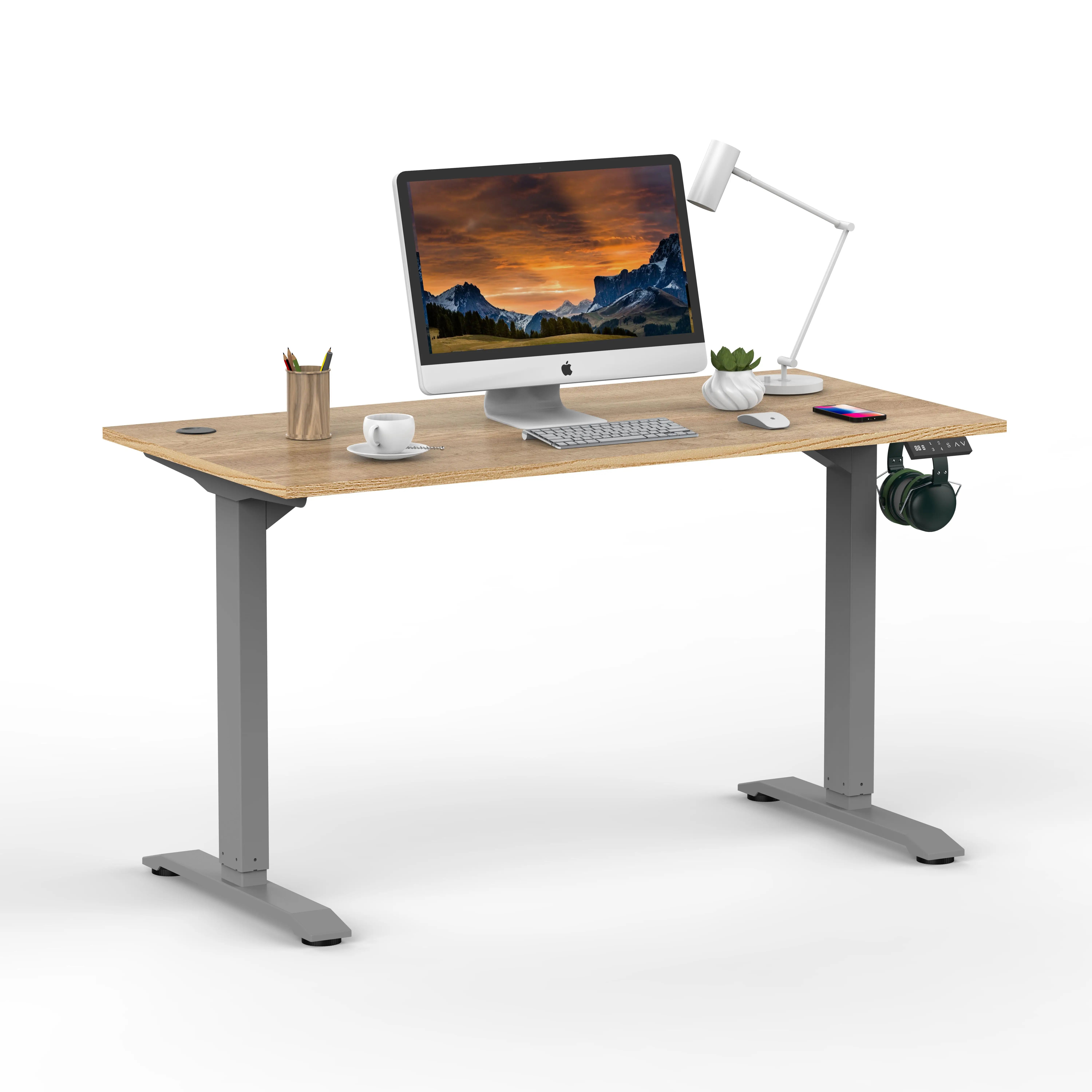 Новый офисный стол с электроприводом Sit To Stand с офисными ножками из белого металла, регулируемыми по высоте, поднимающимися на подъемный стол