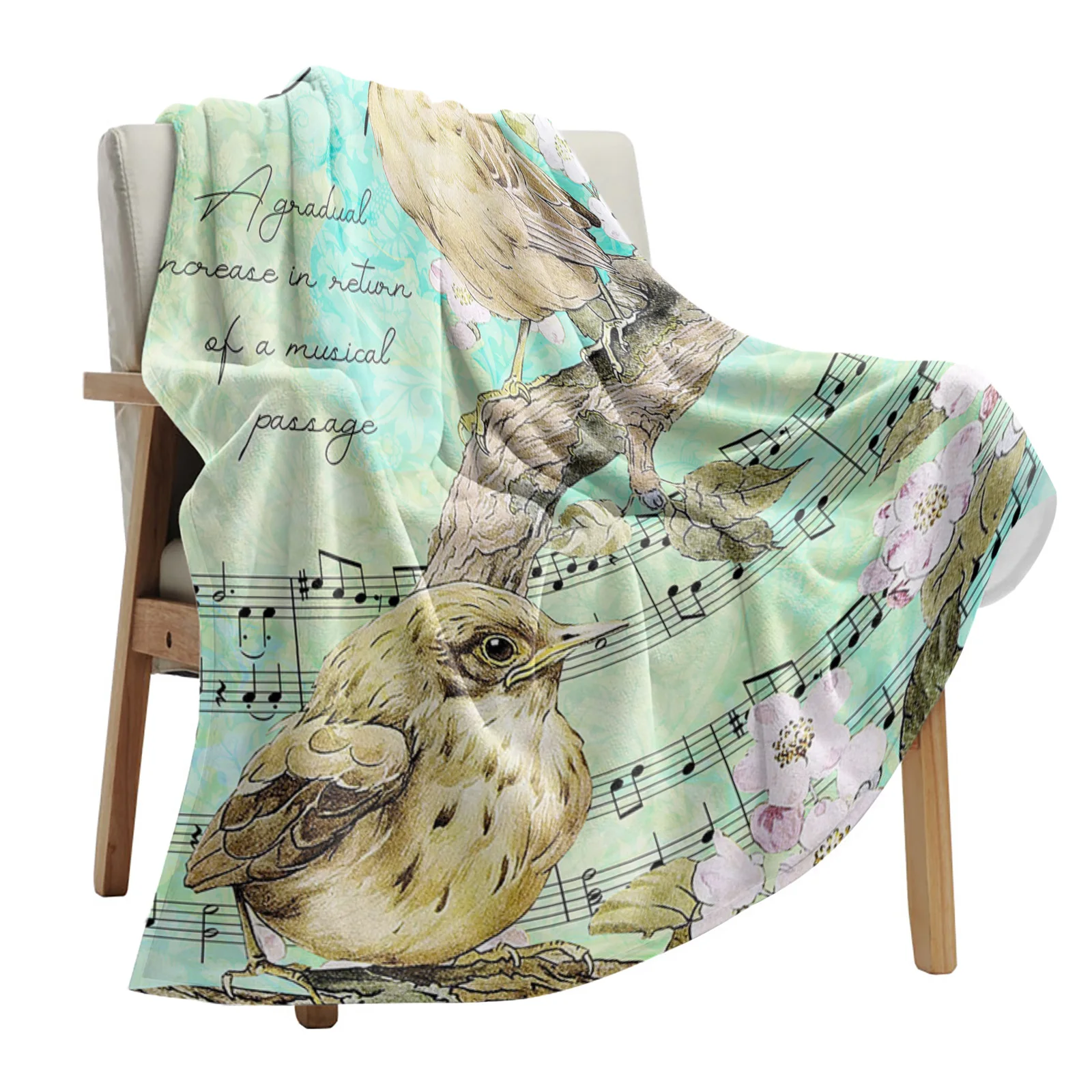 Одеяла для птиц с постепенной роскошной текстурой в стиле ретро, Портативное Мягкое покрывало для кровати, офисное покрывало, фланелевое одеяло