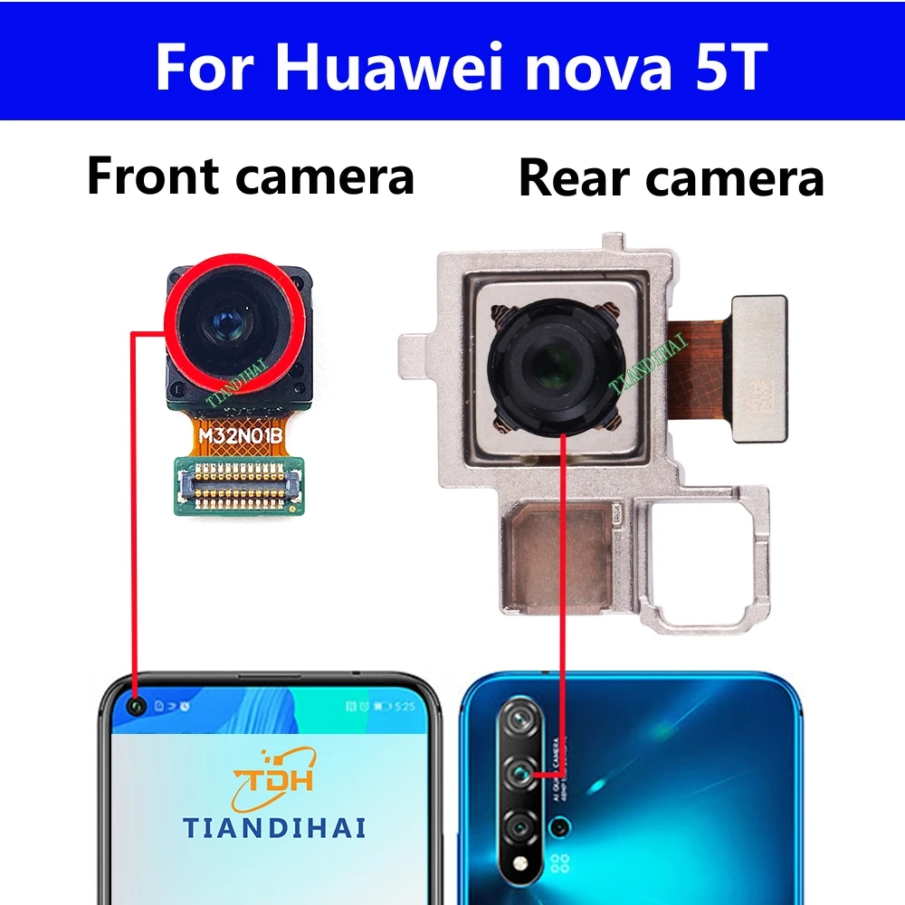Оригинал Для Huawei Nova 5T Nova5t Фронтальная Камера Заднего Вида Фронтальная Основная Большая Маленькая Камера Для Селфи Модуль Гибкий Кабель