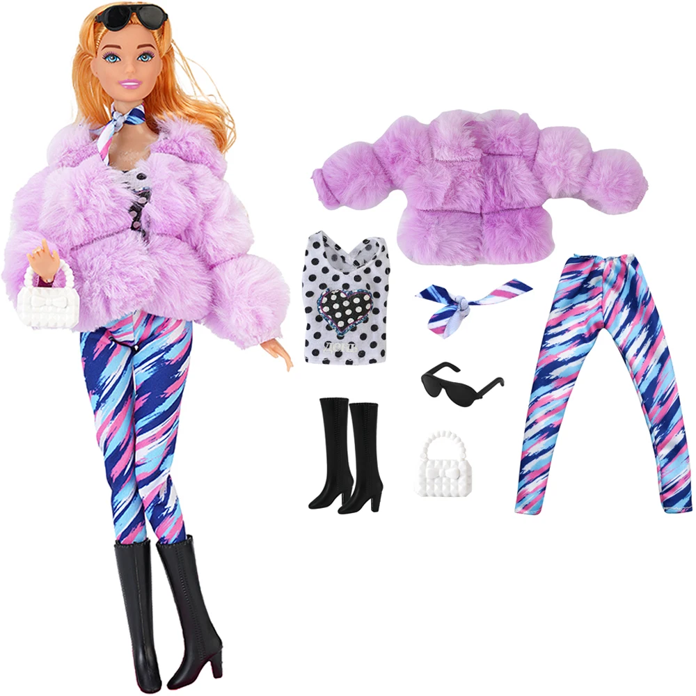 Официальная кукольная одежда NK 1/6, плюшевое пальто, куртка, брюки, модная одежда для вечеринки куклы Барби, аксессуары для кукольного домика, игрушка для девочки