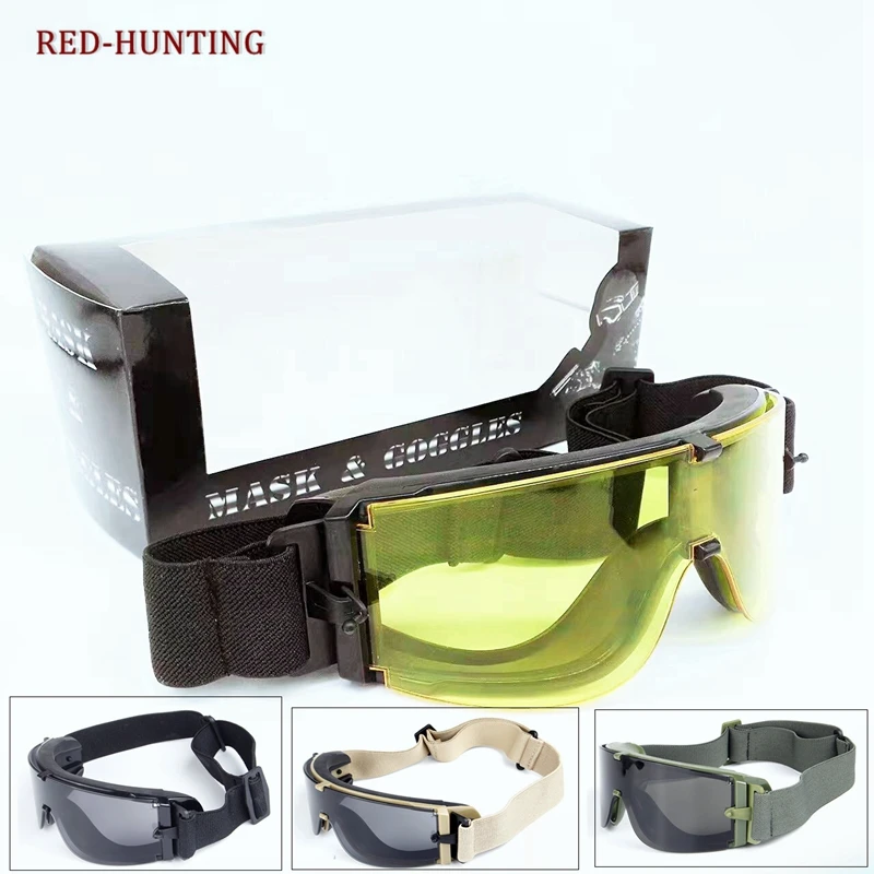 Охотничьи Очки для пейнтбола X800, Страйкбольные Тактические мужские Солнцезащитные очки USMC, Армейские Очки для пейнтбола, Очки для очков