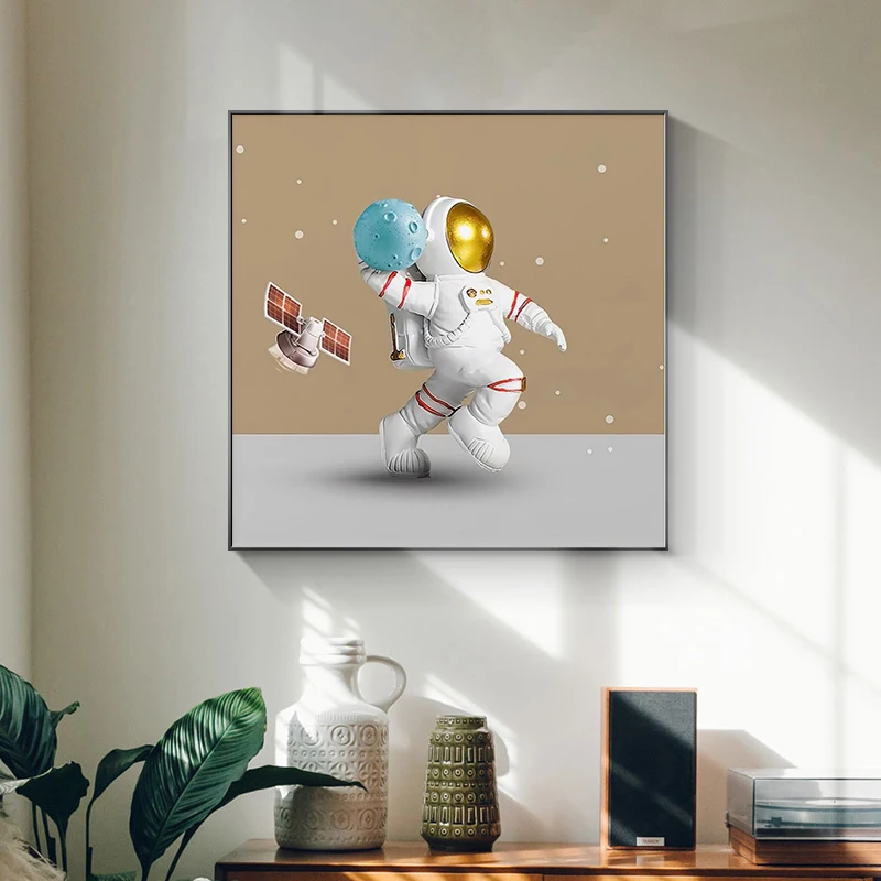 Плакаты и принты с изображением астронавта в скандинавском стиле, детская картина на холсте, настенное искусство, картина для украшения дома без рамки