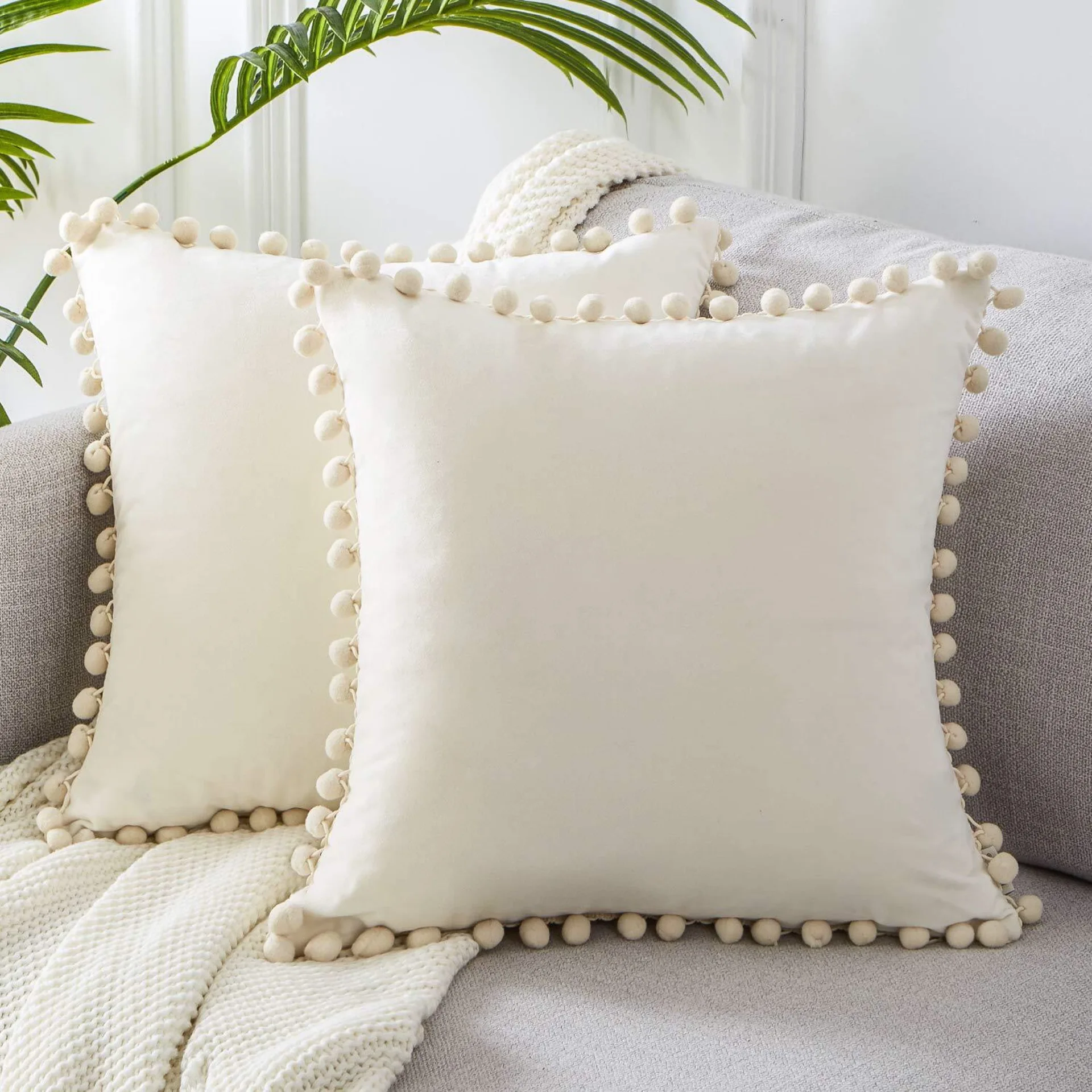 Подушка наволочка Мягкая бархатная декоративная подушка с шариком Домашний декор для дивана наволочка для спальни синерозовая подушка