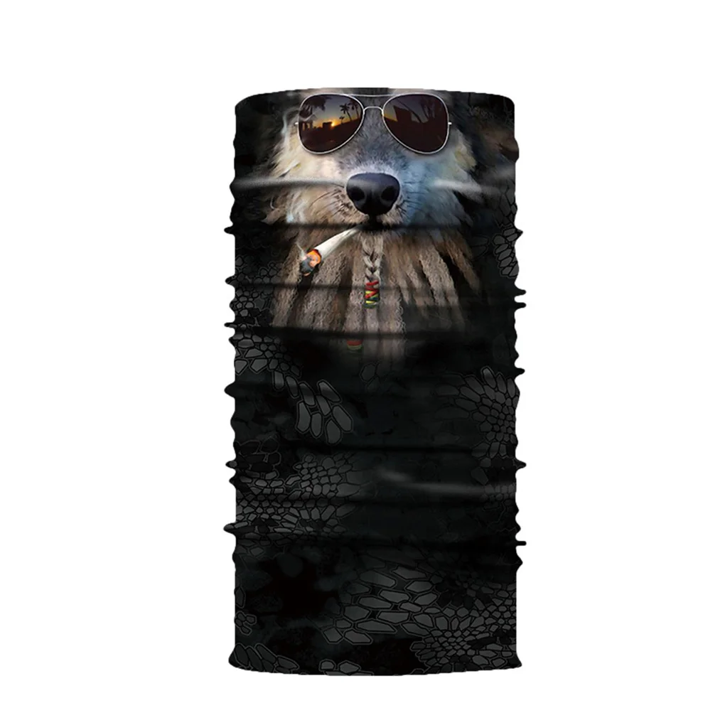 Полумаска с 3D цифровым животным принтом, Быстросохнущий Дышащий головной платок, Уличный Велосипедный шарф