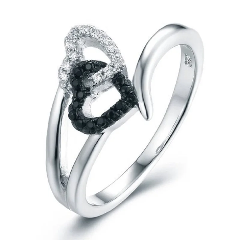 Простое двухцветное кольцо в форме сердца для женщины в богемном стиле, ювелирное кольцо из сплава для влюбленных, Рождественские подарки на свадьбу, День рождения