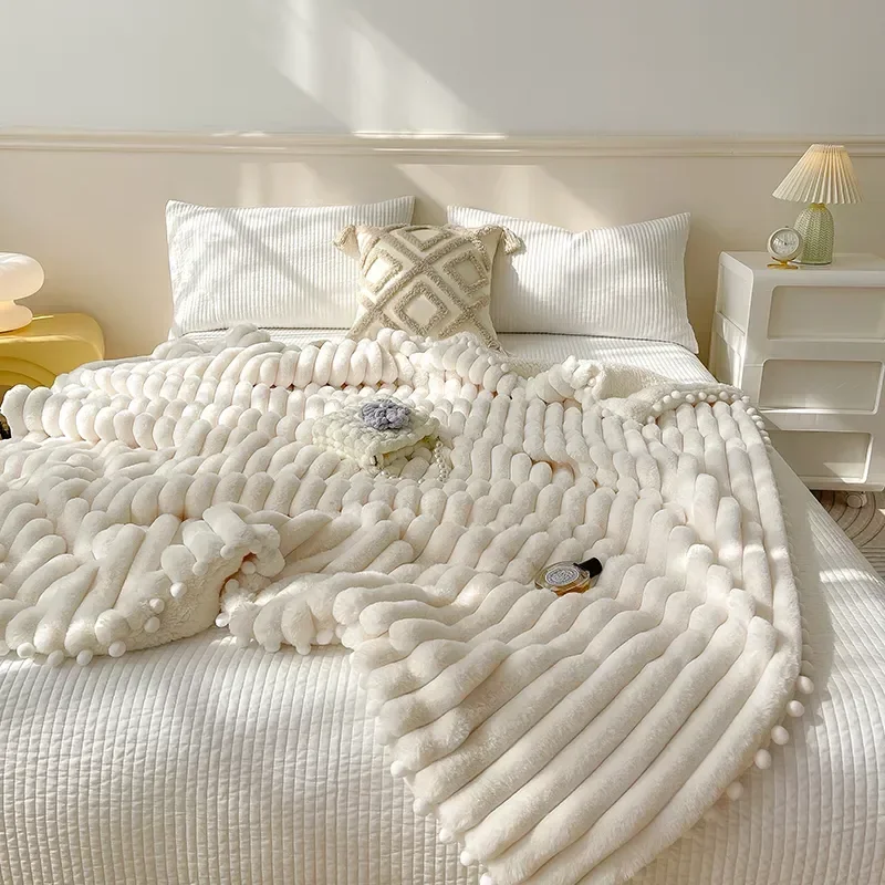Профессиональное тосканское теплое одеяло из искусственного меха кролика, осень-зима, роскошные уютные одеяла из искусственного ягненка, утяжеленное шерстяное одеяло