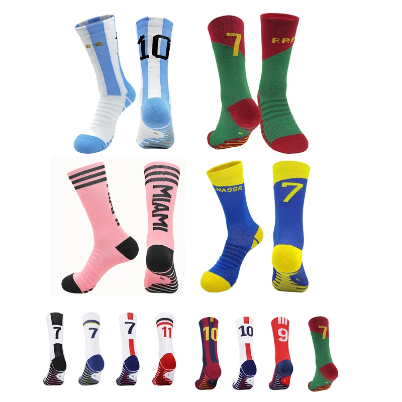 Профессиональные футбольные носки Paris Club Star number футбольные носки Мужские спортивные носки Мужские носки Футбольные носки средней длины