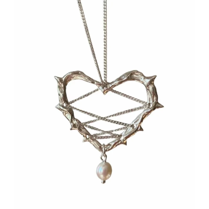Регулируемое ожерелье-цепочка, уникальное колье с подвеской в виде шипа в виде сердца, цепочка для влюбленных