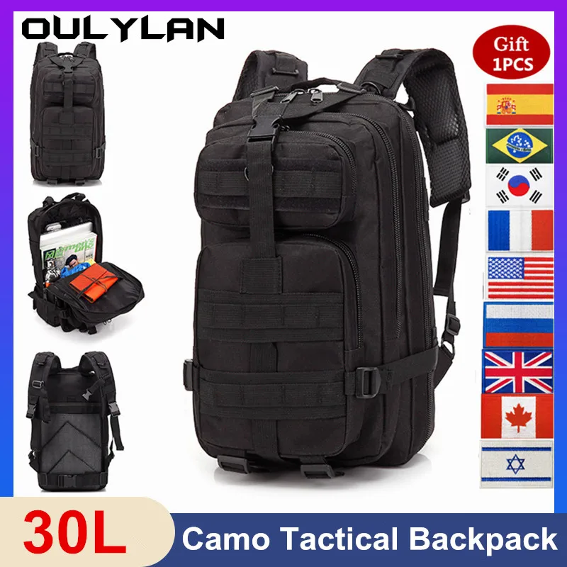 Рюкзаки для рыбалки Oulylan 30 л, тактическая штурмовая сумка, военный рюкзак Army Molle для походов, кемпинга, охоты, рюкзак