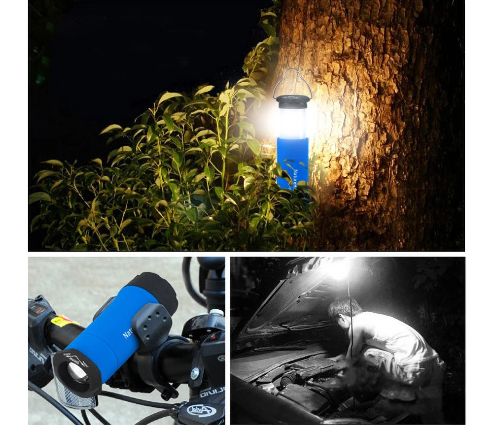 Светодиодная лампа для палатки Wild Camping Camp Light Светодиодный мощный фонарик Mini Zoomable Flashing Outdoor Camping Lantern