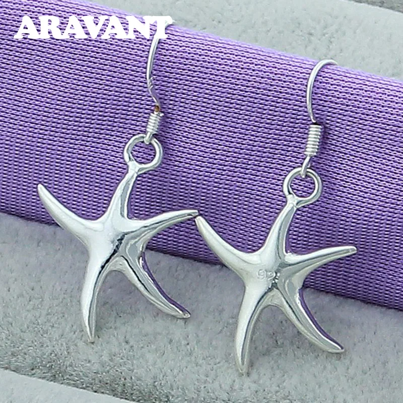 Серьги-Капли Aravant Из Серебра 925 Пробы В Виде Морской Звезды Для Женщин, Модные Ювелирные Изделия