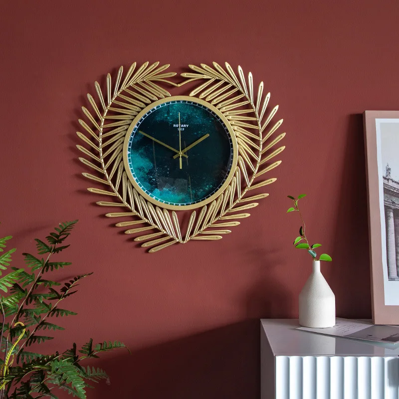 Скандинавские настенные часы, украшение стен гостиной, бесшумные электронные часы, креативные роскошные настенные часы, украшение домашнего декора
