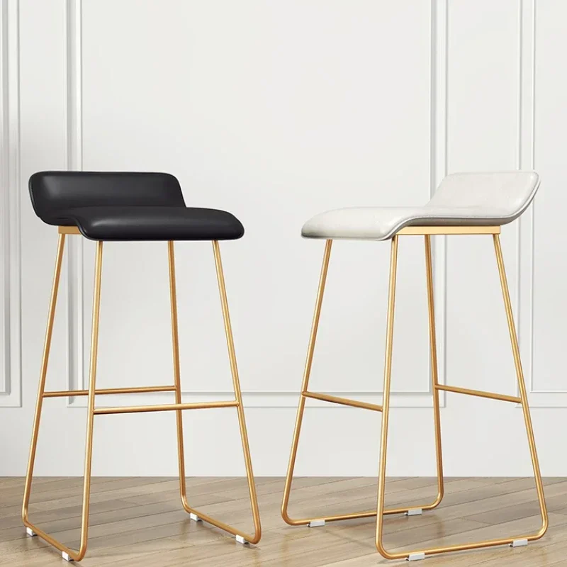 Скандинавский барный стул Современный минималистичный стул на высокой ножке, домашний барный стул, барный стул с железной спинкой, стул для стойки регистрации, барный стул