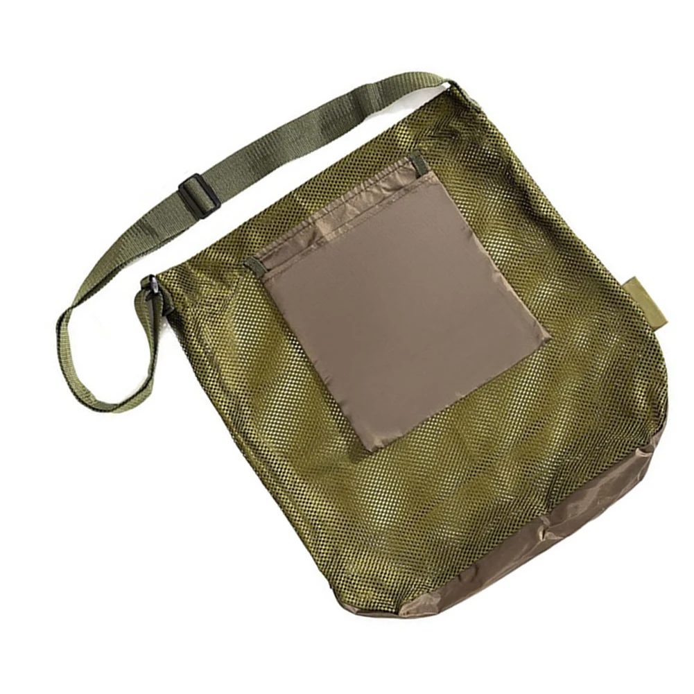 Складная сетчатая сумка для сбора пищи, грибная сумка для кемпинга, охоты, регулируемые плечевые ремни для удобного ношения, удобная переноска.