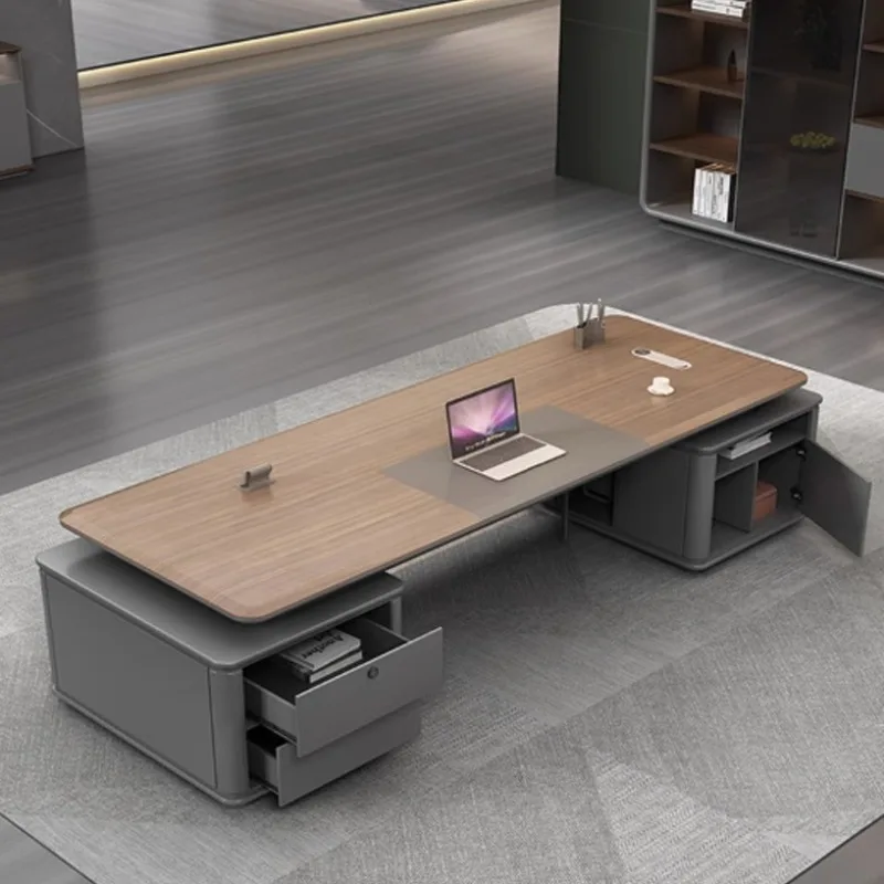 Угловой письменный стол с выдвижными ящиками для совещаний, Рабочий стол для руководителей, Офисный стол для хранения Современной офисной мебели Escritorios De Ordenador